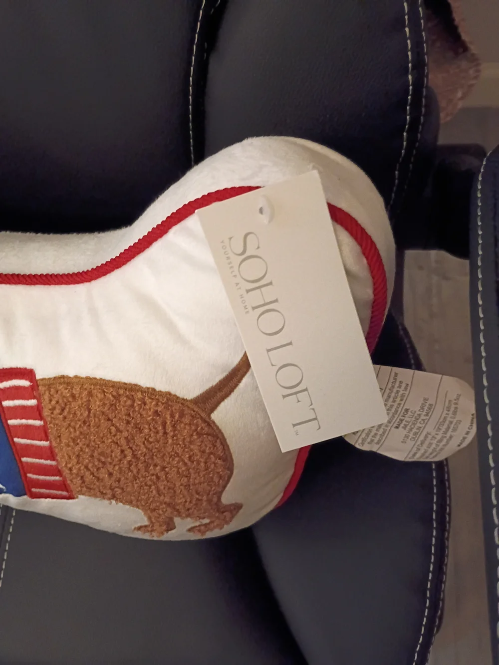 Soho Loft Patriotic Dachshund Decorative Pillow - Red, White & Blue